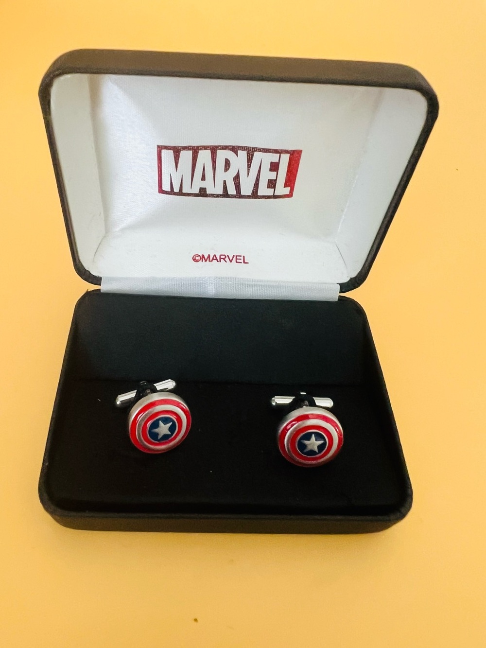 Marvel Captain America Shield Cufflinks - Red, White, Blue